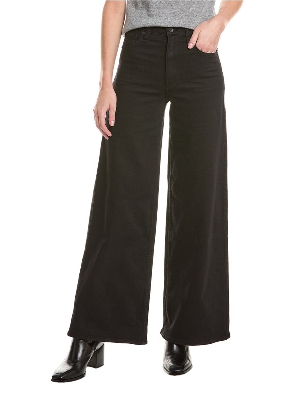 Rag & Bone Serena Black Full Length Wide Leg Jeans Size 29 RJ2725F1OBL